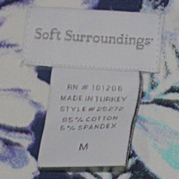 Soft Surrounding Blue Floral Cap Slv Faux Wrap Knit Dress - Picture 2 of 3